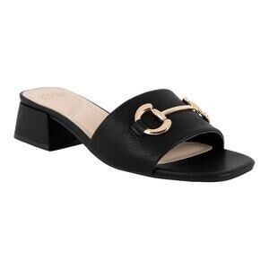 Jones New York Women's Uniqua Block Heel Slide Dress Sandals Black Size 8